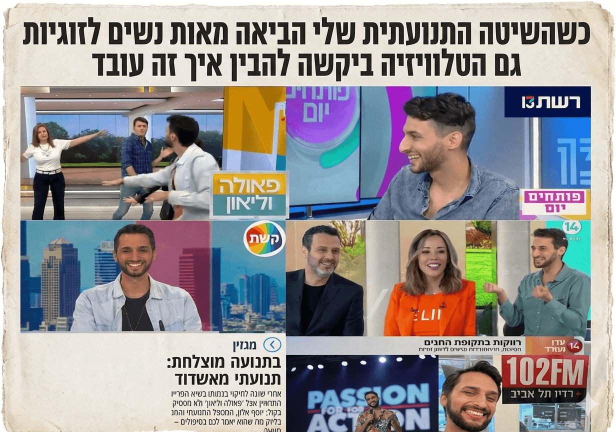 יוסף אלון בכתבות טלוויזיה — רשת 13, קשת 12, ערוץ 14, 102FM